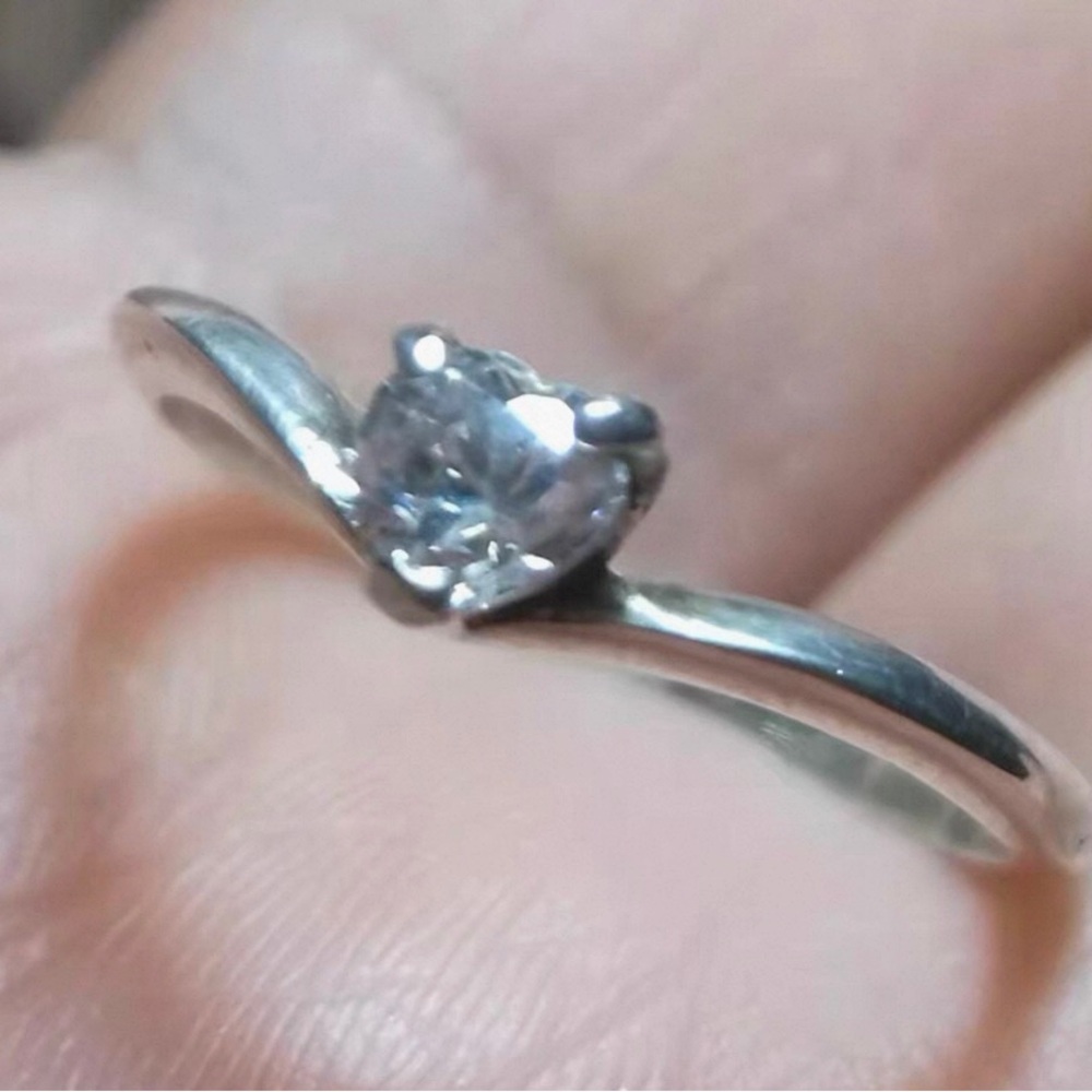 Chic Silver Heart Ring - image 1